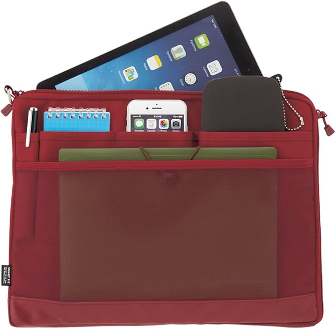 LIHITLAB Laptop Sleeve, Water & Stain Repellent, Horizontal, 13.4" x 9.8", Red (A7681-3)