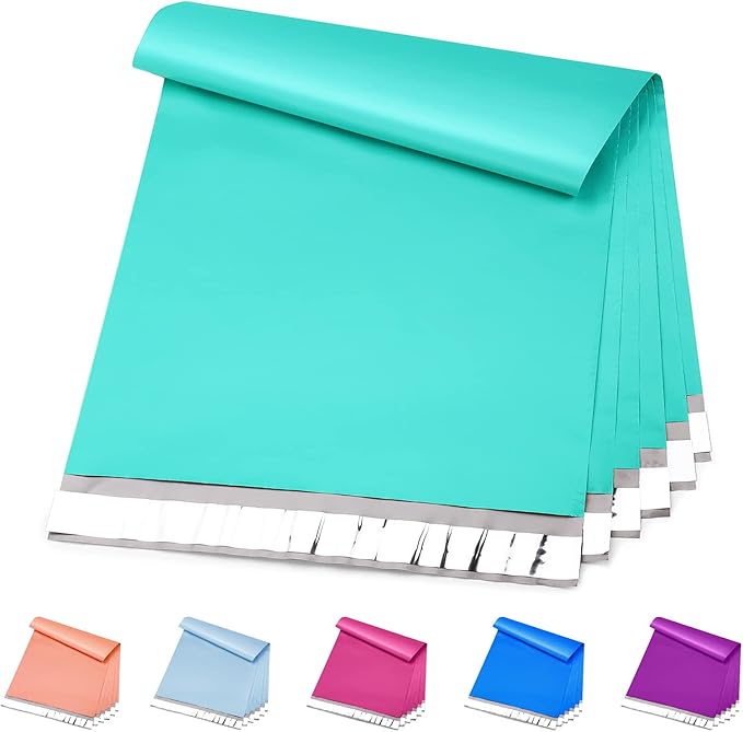 Metronic Poly Mailers 12x15.5 200 Pack Large Shipping Bags，Strong Adhesive Mailing Bags, Waterproof and Tear-Proof Multipurpose Envelopes for Clothing, Small Business,Postal Bags Teal
