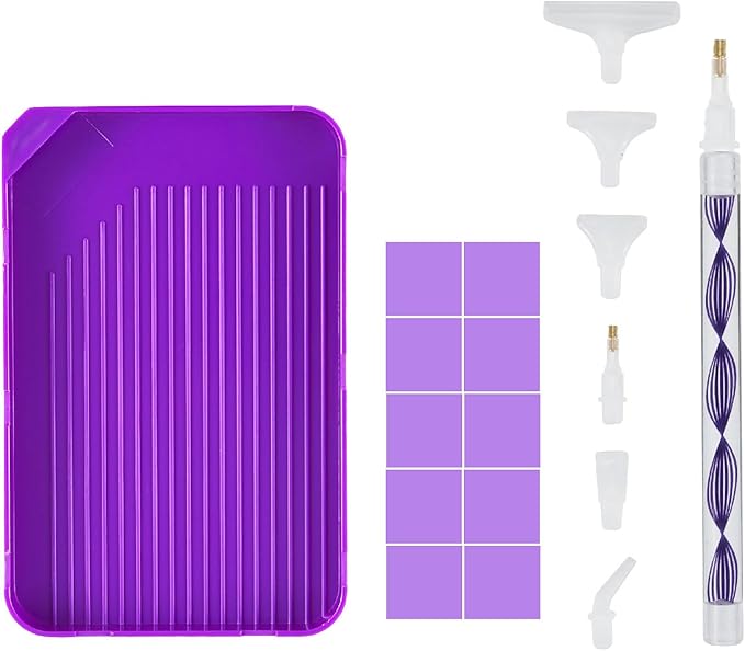 KTCLCATF DIY Diamond Painting Tools and Accessories Kits Multiple Sizes Painting Pens for Adults to Make Diamond Art Craft Tweezers Glue Diamond Correction 28 Girds Storage Box (18PCS)