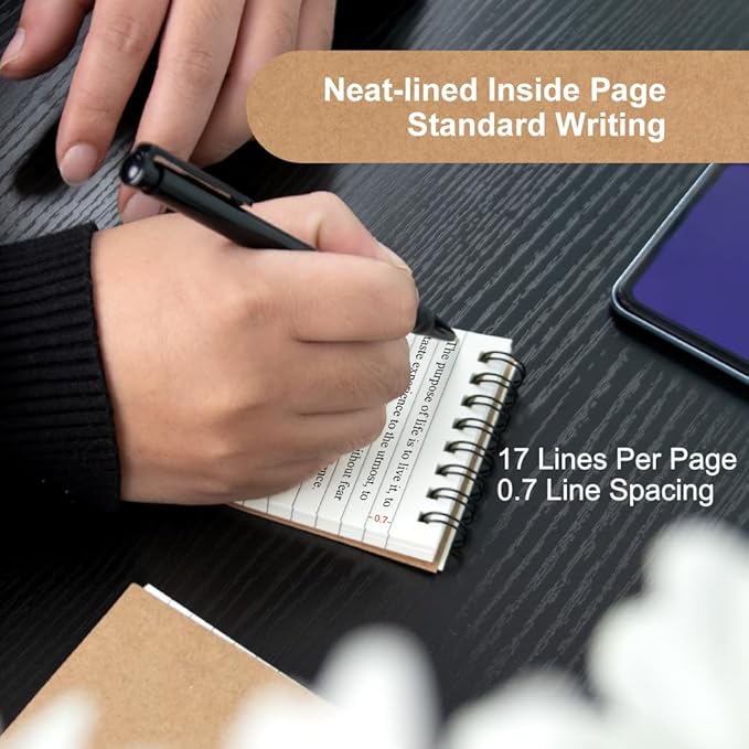 Memo Pads 24 packs, Small 3x5 Spiral Notepads, Office Style Mini Notebook, Small Notepad Pocket Size, Pocket Notebooks for Home, College, Work or School - Lined College Ruled Paper