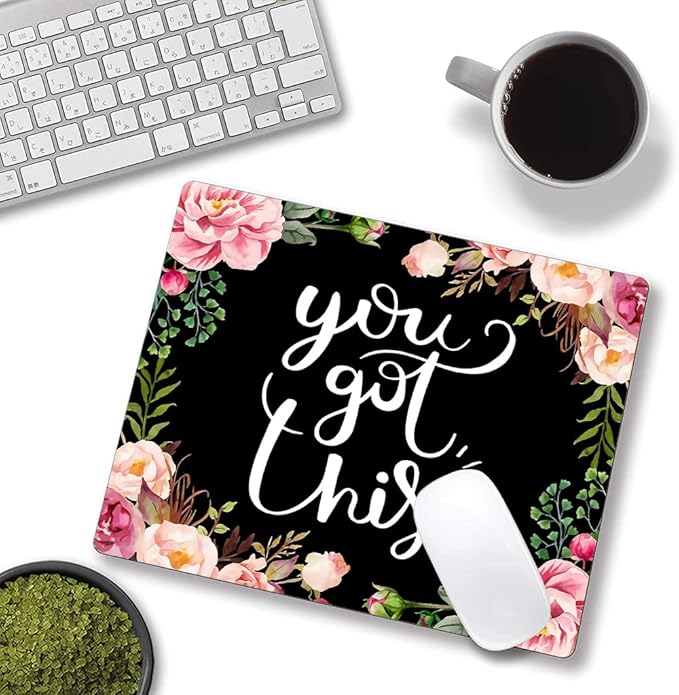 Mouse Pad, Premium-Textured Mouse Mat, Non-Slip Rubber Base Mousepad for Laptop, Computer & PC,9.5×7.9 in,Inspirational Quote You Got This