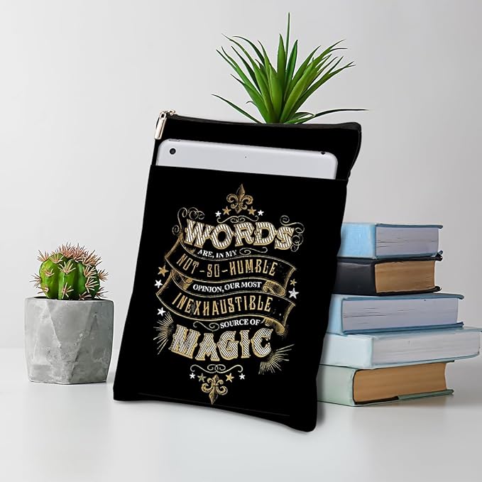 Magic Stuff Wizard Inspirational Book Sleeve Book Cover Book Lovers Gifts Book Club Gifts Wizard Book Protector Book Gifts for Readers Women Her Magic Movie Fans Bibliophile Graduation Birthday Gifts