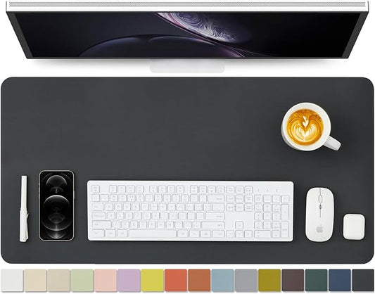 Leather Desk Mat - Non-Slip PU Desk Pad for Office Home - Organization Accessory - Ideal for Large Mouse Pads (Black,31.5"x 15.7")