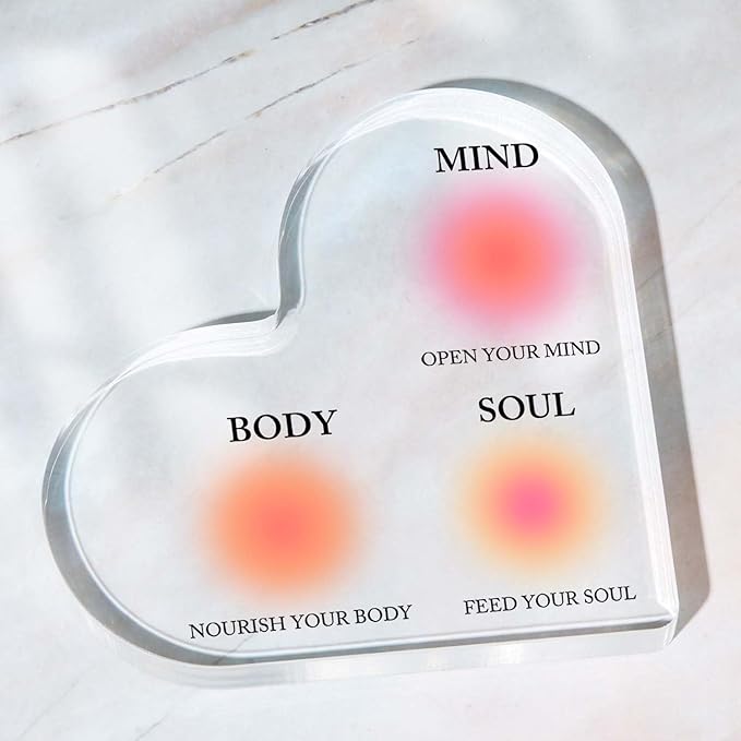 Mental Health Decor, Therapy Anxiety Decor Sign, Psychotherapy Affirmations Heart Acrylic Sign, Therapy Mental Health Decorations, Mental Health Gifts for Social Worker Classroom School Counseling