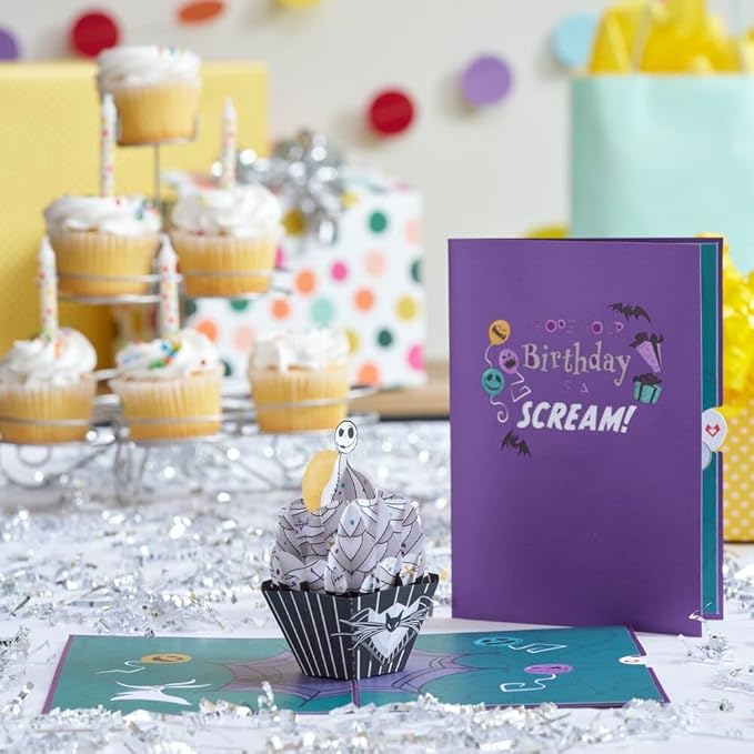 Lovepop Happy Birthday Pop-Up Card for Her and Him- 3D Disney Birthday Greeting Cards for Boys, Girls, Men, Women - Scream - 5" x 7" Jack Skellington Card - Blank Note Card & Envelope Included