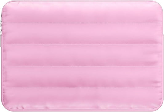 LS-M Puffy 13-14 Inch Laptop Sleeve Case for Women Men Cute Carrying Cover Compatible with MacBook Air M2, MacBook Pro 14 Protective Portable Case (Pink, 13-14inch)