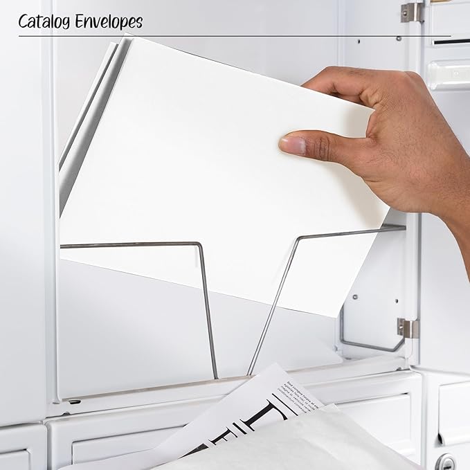 ACSTEP 9x12 Catalog Envelopes Self Seal 100 Packs, White Security Letter Envelopes with Peel and Seal Closure,Printable Envelopes for Mailing, Organizing and Storage