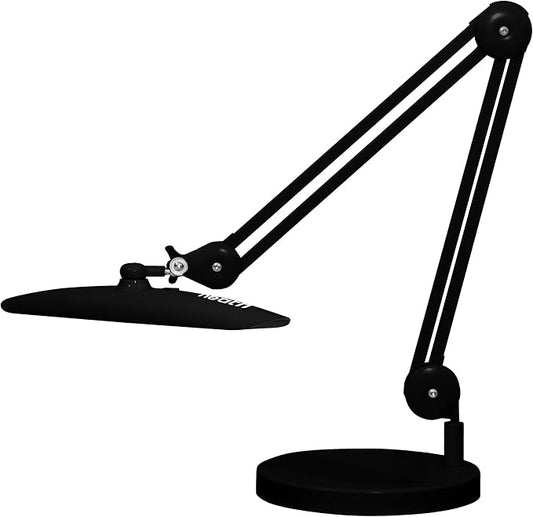Neatfi XL 2,200 Lumens LED Task Lamp, 24W, 117 Pcs SMD LED, 4 Level Brightness, Dimmable, Desk Light for Home, Office, Workbench (Non-CCT with Base, Black)