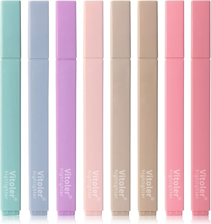 Bible Highlighters,8 Colors pastel highlighters, Cute Pens with Chisel Tip for Journaling Office School Bible Study Supplies