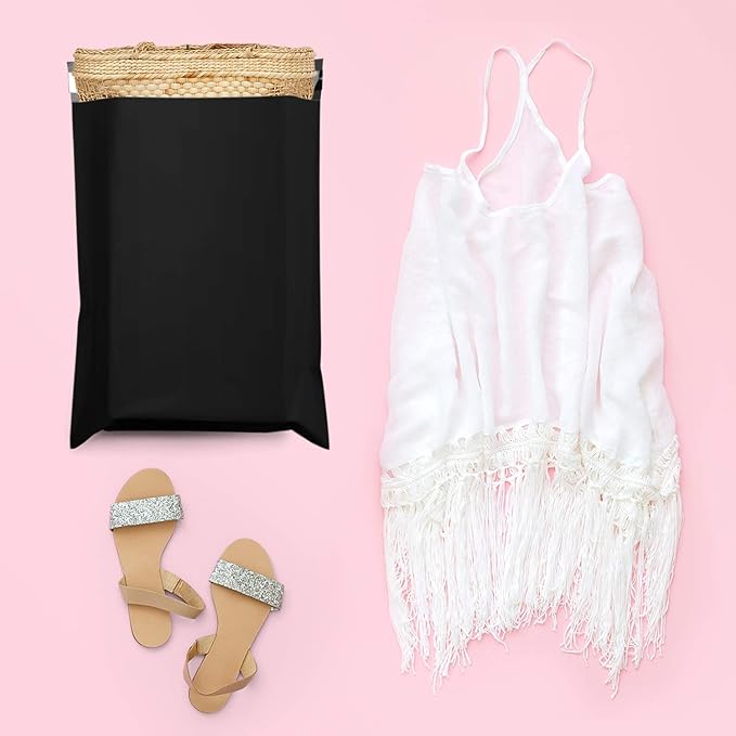 Metronic Black Poly Mailers 14.5x19 Large 100 Pack Self-Seal Shipping Bags, Packaging Envelopes for Small Business, Boutique, Clothing