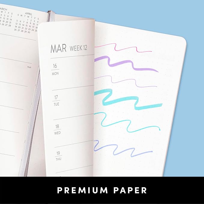 PAPERAGE 2026 Weekly & Monthly Planner, 12 Months (January 2026 - December 2026), 5.6 in x 8 in, Hardcover 2026 Planner with Weekly & Monthly Spreads, Note Pages, Stickers & Back Pocket – Lavender