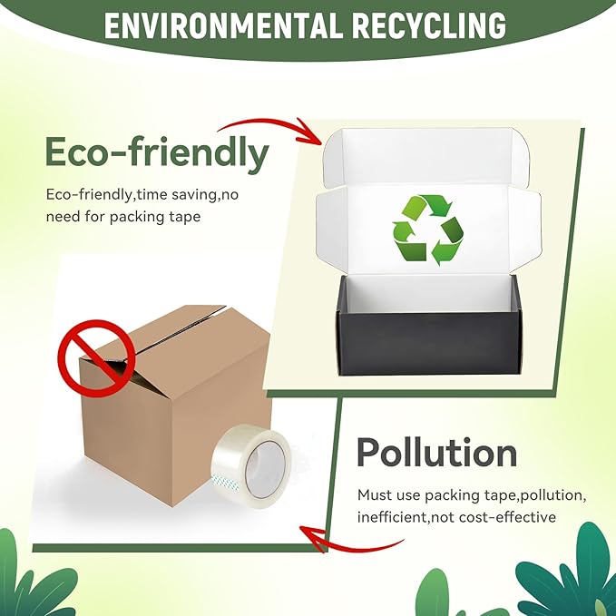 10 Pack 12"x9"x4" inch Shipping Boxes Black Corrugated Cardboard Box for Small Business, Mailer, Shipping, and Packing