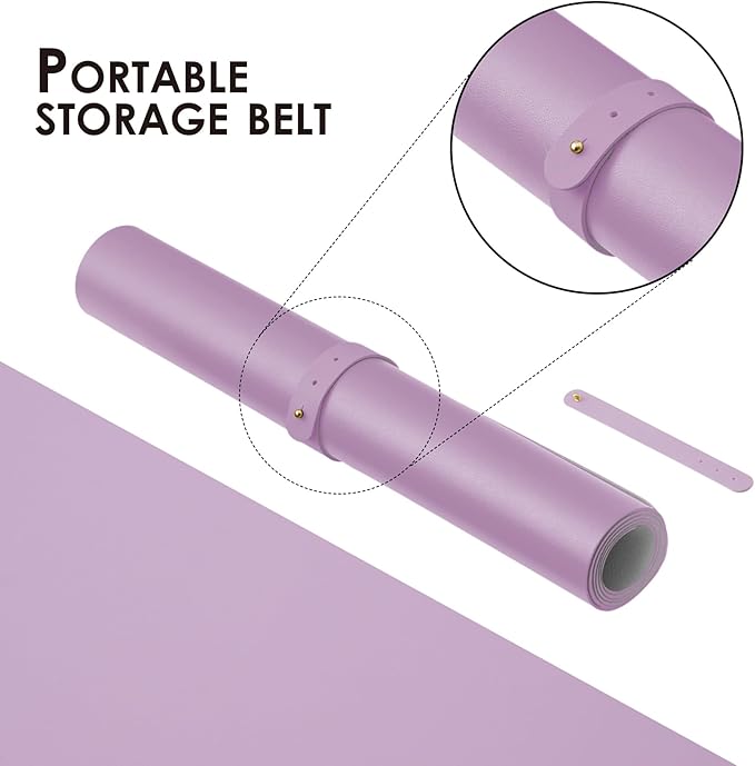 Leather Desk Mat - Non-Slip PU Desk Pad for Office and Home - Desk Organization and Accessories - Ideal for Large Mouse Pad and Desk Mats on Top of Desks (Purple,27.6"x 13.8")