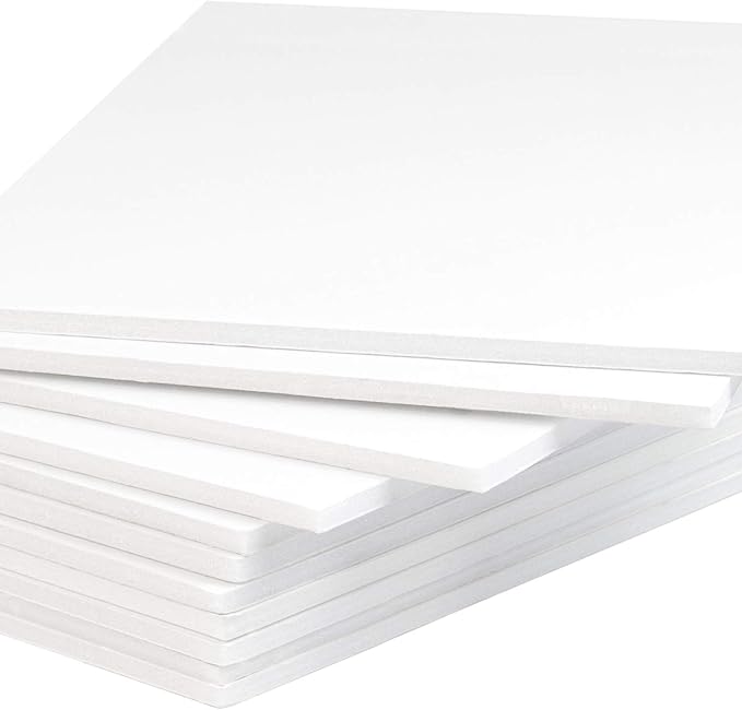 Mat Board Center, Pack of 10 Acid-Free Foam Boards, 16x20 inch White Foam Boards, 1/8" Thick