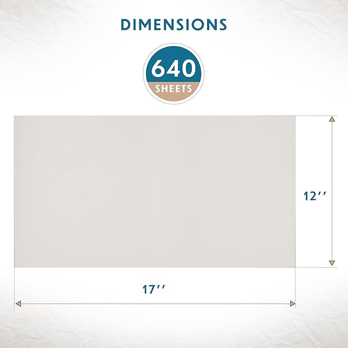 Packing Paper Sheets for Moving - 640 Sheets, Blank Newsprint Paper Sheets for Wrapping, Shipping, Arts & Crafts - Bulk Protective for Box Filler, Cushioning & Protecting Fragile Items - 12x17