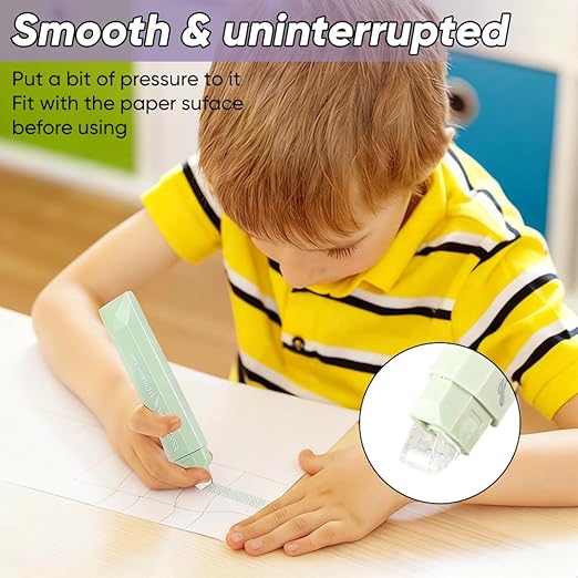 4-Pack Strong Double Sided Tape Roller, 0.23in x 16.4ft Adhesive Tape Glue for Gift Wrapping, Junk Journals, Paper Crafts, Essential Scrapbooking Supplies, Photo Mounting, School Office (Blue)