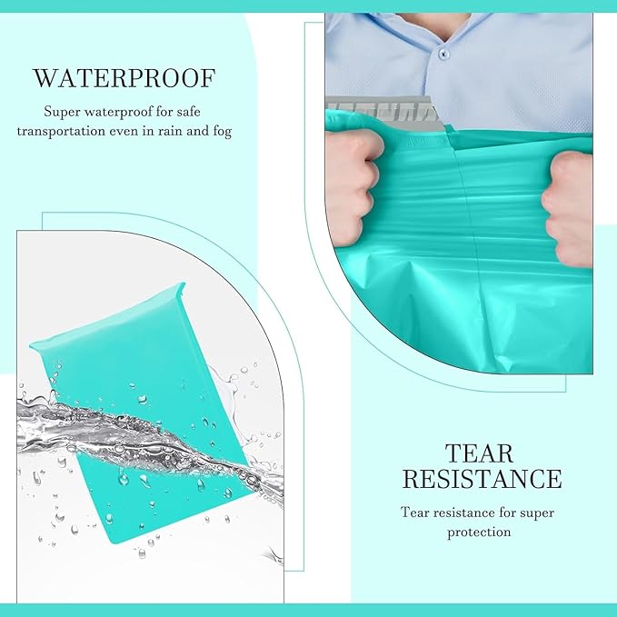 Metronic Poly Mailers 19X24 500Pack, Strong Adhesive Shipping Envelopes for Clothing, Waterproof Shipping Bags for Small Businesses, Flexible Mailers Poly Bags Packages Bags Teal