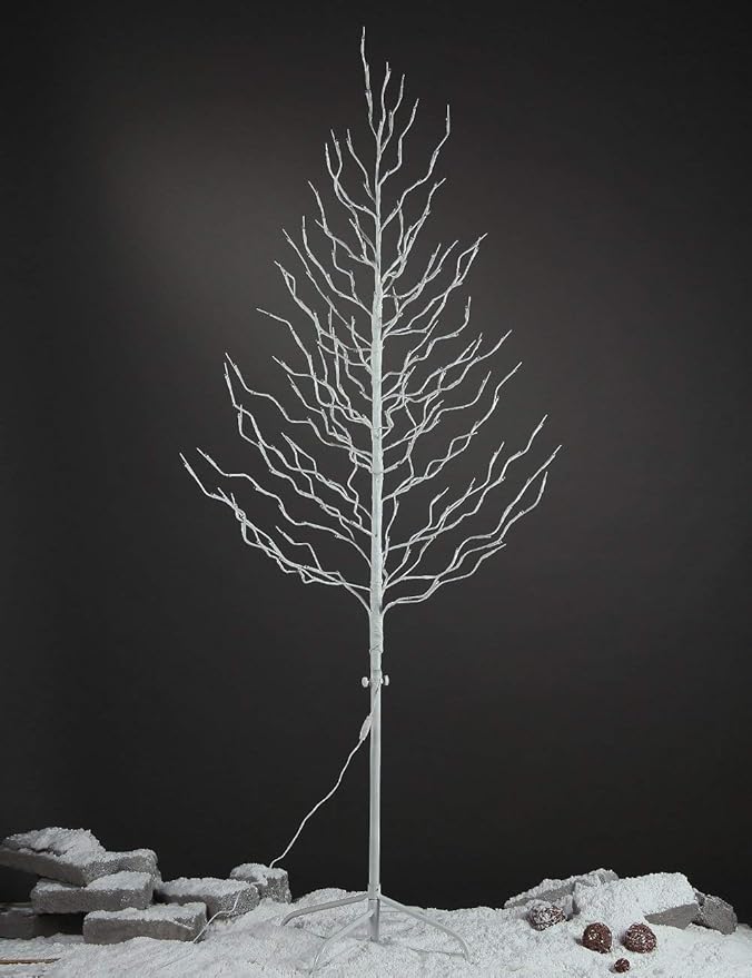 Lightshare Twisted 6FT Warm White Star Light Christmas Tree, White