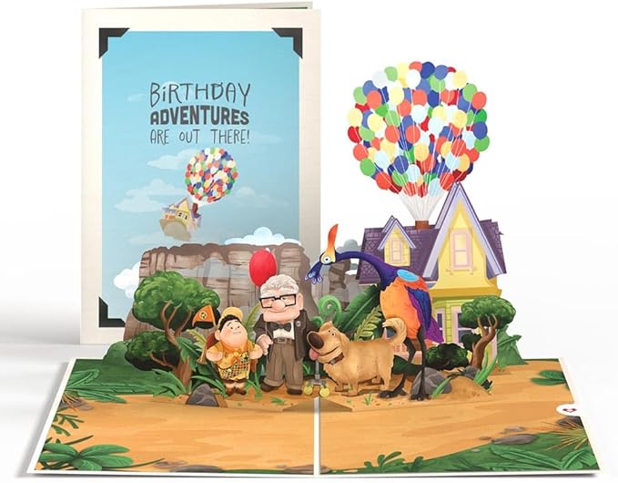 Lovepop Happy Birthday Pop-Up Card for Her and Him- 3D Disney Birthday Greeting Cards for Boys, Girls, Men, Women - Birthday Adventures - 5" x 7" Up Card - Blank Note Card & Envelope Included