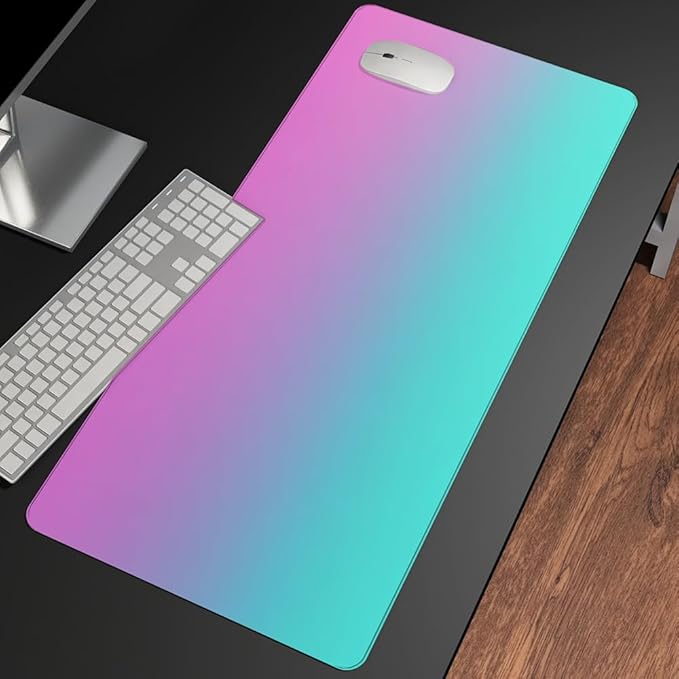 Mrcrypos Turquoise Large Mouse Pad Blue Purple Desk Mat for Desktop, Waterproof Desk Pad with Stitched Edges, Computer Keyboard Gaming Mouse Pads for Women Office Home 31.5" x 15.7"