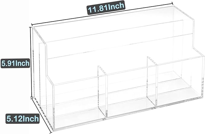 Mail Organizer, Mail Holder with 5 Slots, Modern Mail Sorter Basket for Countertop, Acrylic Desktop Bill Letter Envelope Holder, Clear