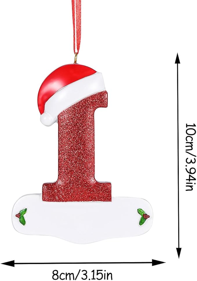 Personalized 26 Letters Ornaments for Christmas Tree 2025, Custom Christmas Ornament with Family Member's Names 3D Resin Xmas Hanging Pendant Original Gifts for Family Friends(I)