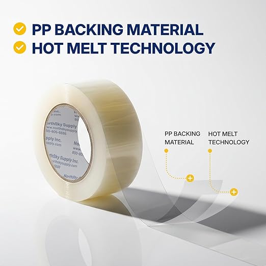 NORTHSKY Hot Melt Packing Tape, Clear, 2 mil, 2 inch x 110 Yards, Ultra Strong, Refill for Packaging and Shipping