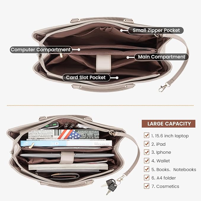 LOVEVOOK Laptop Tote Bag for Women, Office Work Bag Briefcase fit for 15.6 inch Laptop, Large Capacity Teacher Computer Bag Handbag