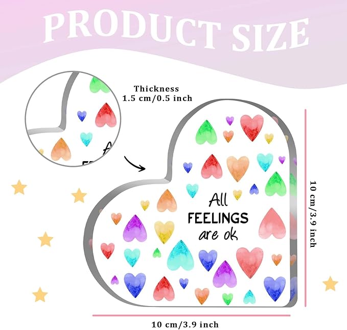 Mental Health Decor, Psychotherapy Affirmations Heart Acrylic Sign, Inspirational Office Decor, School Counselor Sign, Positive Sayings Gifts for Social Worker Classroom School Counseling