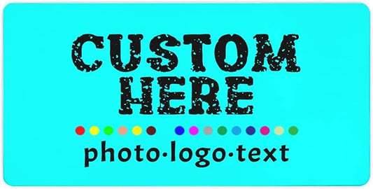 Personalized Mouse Pad Custom Image Text Logo Laptop Desk Mat Customized Non-Slip Waterproof Office Desk Accessories for Women/Men Customized Funny/Cool Cyan Mousepads 40 cm×80 cm