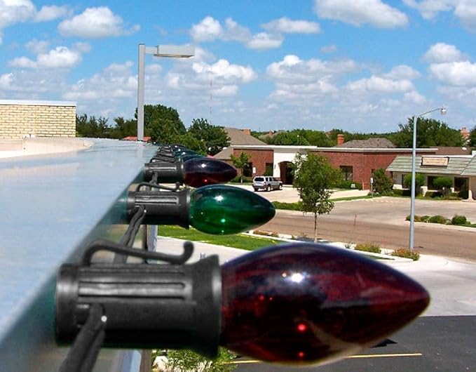 Novelty Lights C9 Light Stringer, 100 Feet Magnetic Socketed Holiday Light String, Black Wire with 12 Inch Spacing, E17 Sockets, for Indoor or Outdoor Steel Surfaces