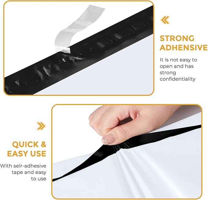 Metronic Poly Mailers 10X13 1000 Pack, Strong Adhesive Shipping Envelopes for Clothing, Medium Shipping Bags for Small Businesses, Waterproof Mailers Poly Bags (White, 10x13 1000PC)