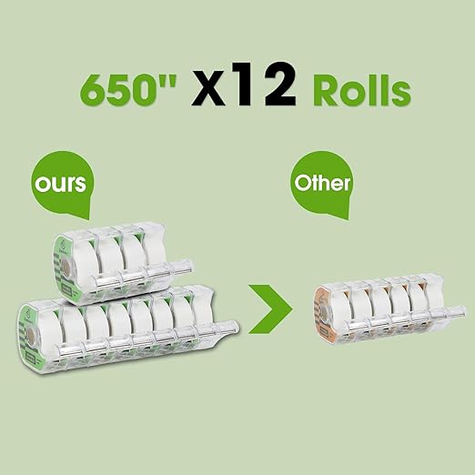 Invisible Tape, Home Office Supplies and Back to School Supplies for College and Classrooms, Matte Finish, 3/4 in x 650 in, Dispensered, 6 Pack