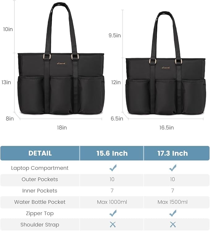 LOVEVOOK Work Tote Bag for Women, 15 Inch Laptop Bag for Women, Teacher Tote Bag Nurse Bag, Utility Bag For Work/Travel/College/Daily, Professional Computer Bag Large Purse Handbag With Multi Pocket