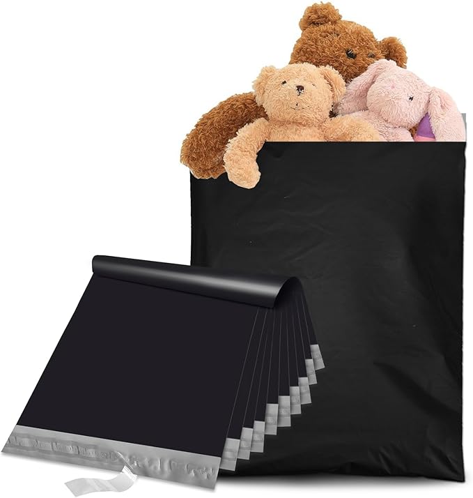 Metronic Large Poly Mailers 24×36 25 Pcs Large Shipping Bags for Clothes,Self Adhesive Shipping Envelopes for Small Business,Waterproof Mailers Poly Bags for Shipping,Packaging Mailing Bags Black