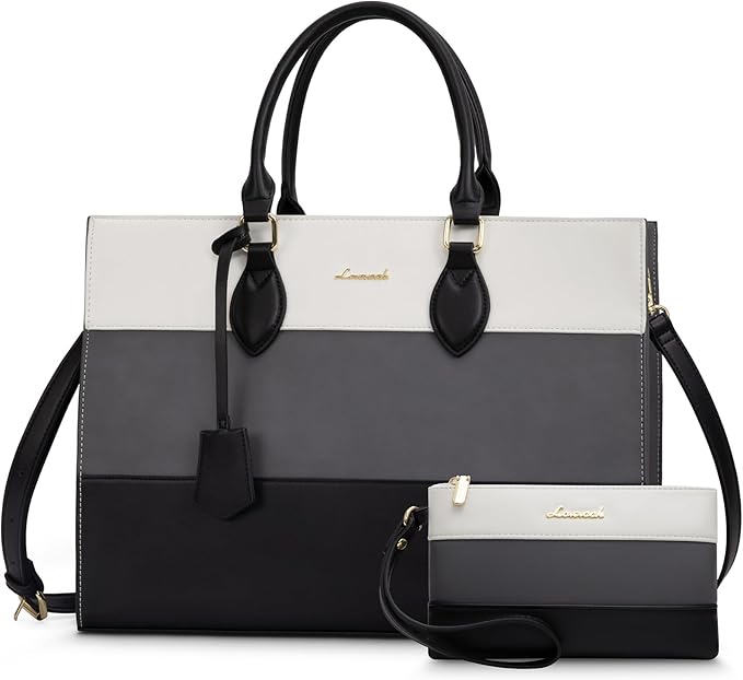 LOVEVOOK Laptop Tote Bag for Women, Work Totes Business Office Computer Briefcase with Clutch Purse