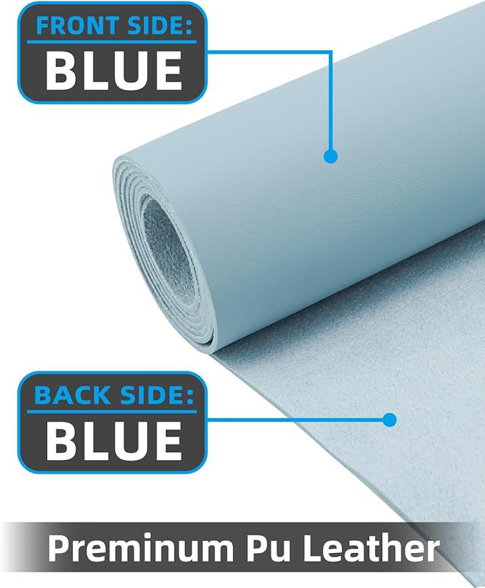 Non-Slip Desk mat,PULeather Desk Pad Protector, Office Desk Mat, Large Mouse Pad,Desk Blotter, Laptop Desk Pad, Waterproof Desk Writing Pad for Office and Home (Light Blue, 35.4" x 17")