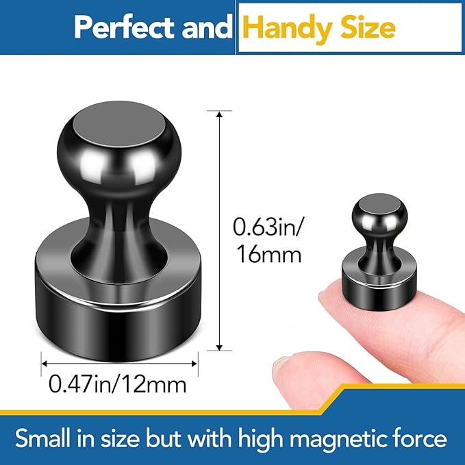 LOVIMAG Fridge Magnets 28Pcs Refrigerator Whiteboard Small Strong Magnet Classroom Kitchen Accessories Decorative Locker Set Decor Must Haves Office Calendar Refrigerador Magnetic Cute Crafts Black