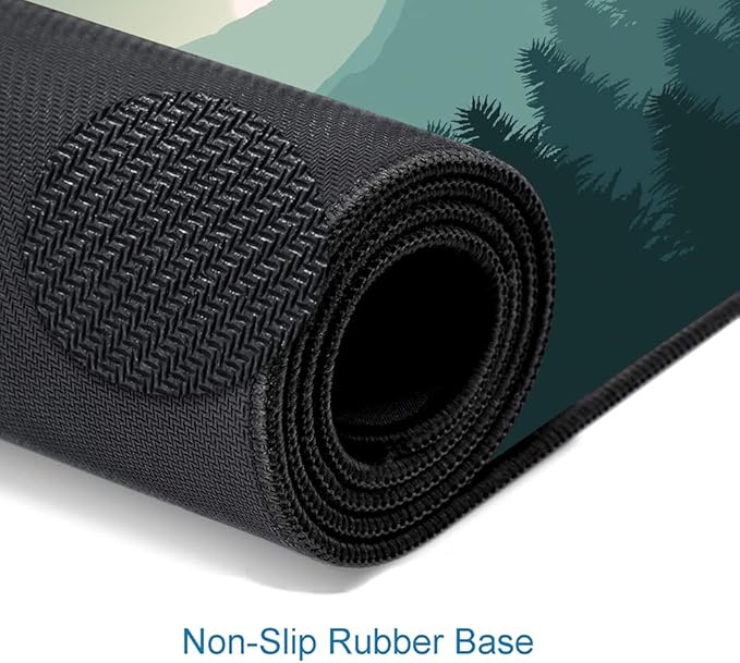 Mouse Pad Gaming, Large Mouse Pads for Desk, Keyboard Mouse Mat Desk Pad, Non-Slip Rubber Base with Stitched Edges Mousepad, 31.5x11.8 inch Abstract Landscape Mountain