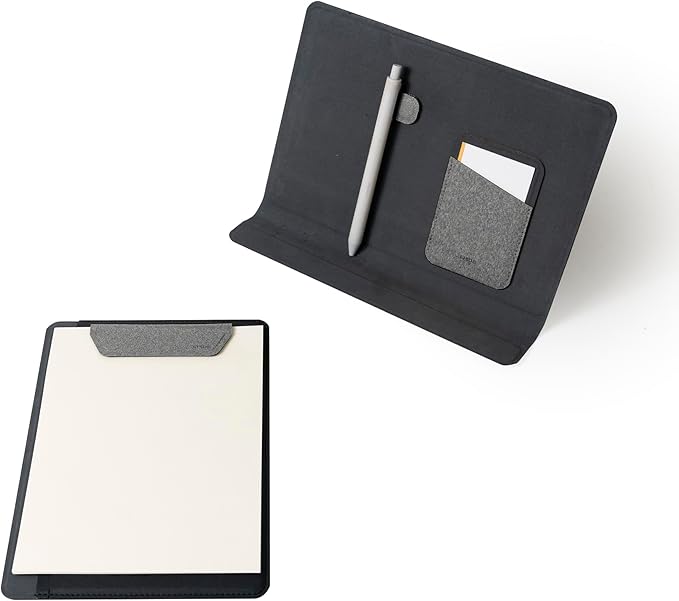 LHiDS Creative Folio Lite 2.0 with Stand, Business Portfolio Resume, 3-in-1 Padfolio with Magnetic Accessories, Work as Notebook Cover, Clipboard, Organizing Board for Home and Office (Gray, A5)