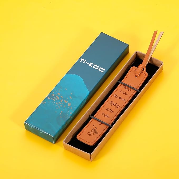 Leather Bookmarks for Book Lovers, Funny Reading Gifts for Women Men Friend Him Her Bookish, Spicy Leather Bookmark Present for Birthday Christmas Stocking Valentines Day Book Club Coworker