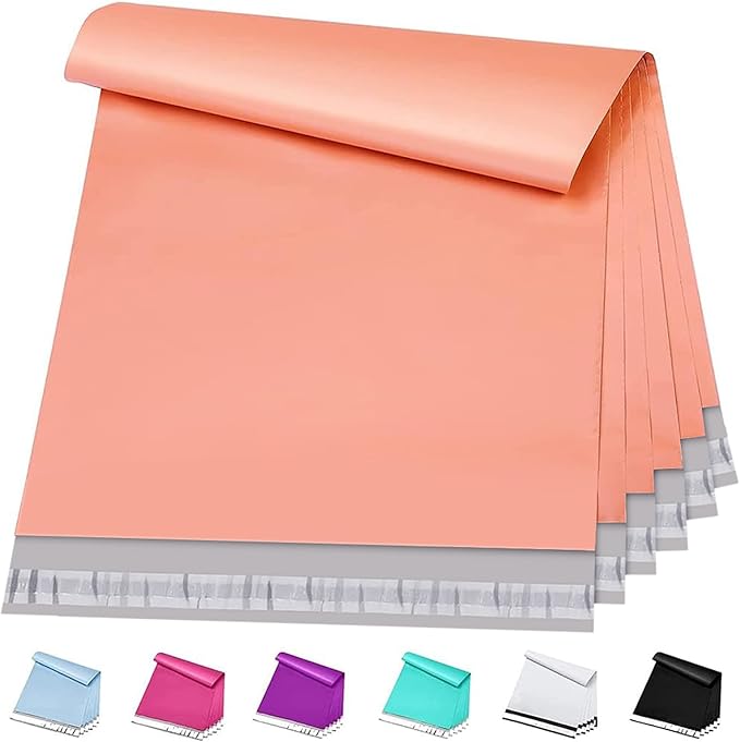 Metronic Large Poly Mailers 24x24 50 Pcs, Extra Large Shipping Bags for Clothing | Strong Adhensive Mailing Bags for Small Business, Shipping Envelopes, Tear-resistant Packing Bags in Peach Pink