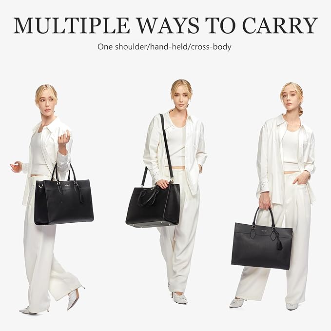 LOVEVOOK Laptop Bag for Women, 17.3 inch Laptop Tote Computer Briefcase for Work Large Waterproof Handbag Professional Shoulder Bag for Women Business Office