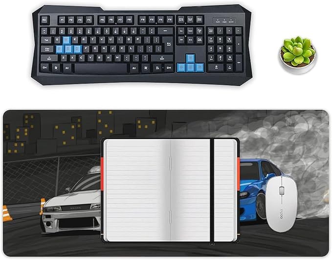 Large Mouse Pad Gaming Drifting S13 and S15 JDM Car Desk Mat Long Big Mousepad Extended Keyboard Computer Pad Office Desk Organizers and Accessories 40x90cm