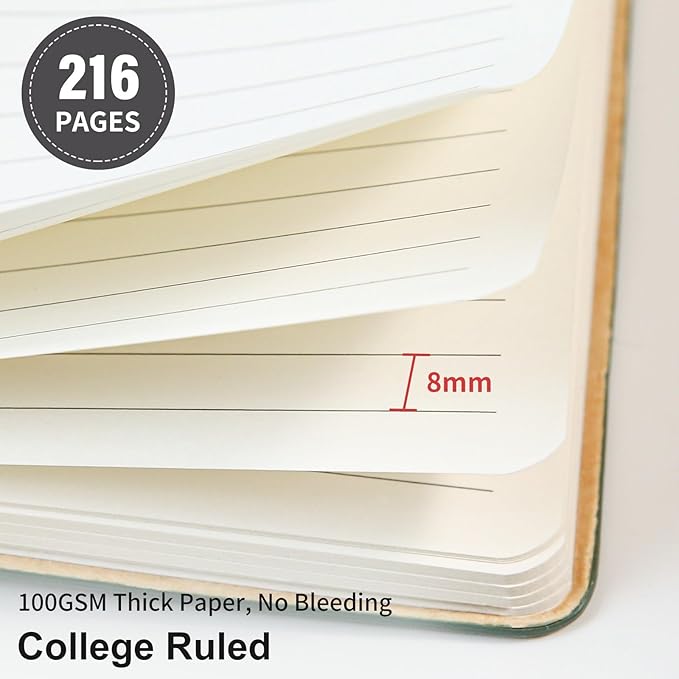 Lined Journal Notebook for Work College Ruled Note Book 7.2"x9.6" B5 PU Leather Daily Journaling 160 Pages for Women Men Writing Home School Supplies Business (Dark Gray)