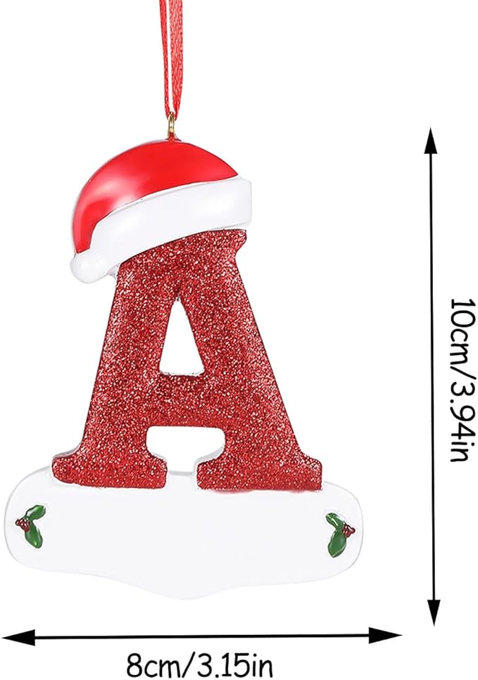 Personalized 26 Letters Ornaments for Christmas Tree 2025, Custom Christmas Ornament with Family Member's Names 3D Resin Xmas Hanging Pendant Original Gifts for Family Friends(C)
