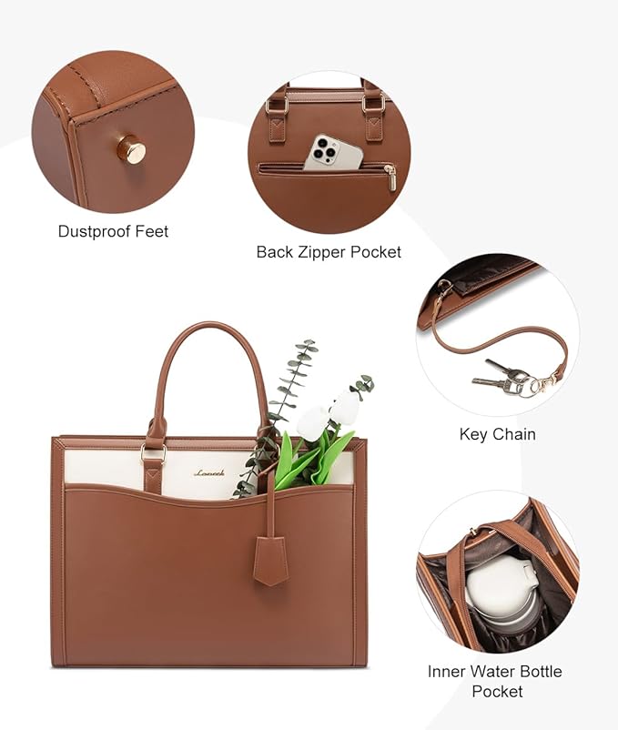 LOVEVOOK Laptop Tote Bag for Women, Office Work Bag Briefcase fit for 15.6 inch Laptop, Large Capacity Teacher Bag Handbag