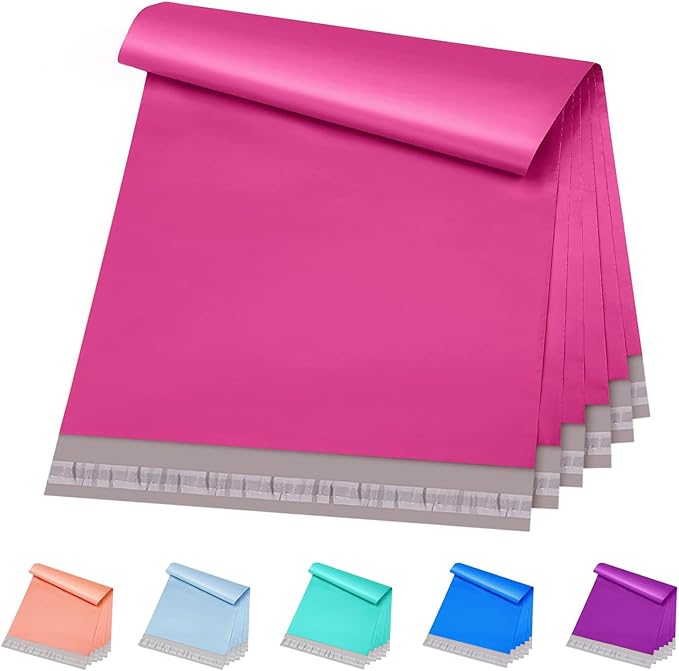 Metronic Poly Mailers 12x15.5 100 Pack Pink, Medium Size Shipping Bags for Clothing, Strong Self-Seal Mailers Poly Bags Shipping Envelopes, Thick Mailing Bags Package Bags for Small Business Shipping