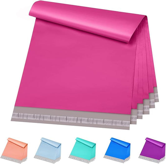 Metronic Poly Mailers 12x15.5 100 Pack Pink, Medium Size Shipping Bags for Clothing, Strong Self-Seal Mailers Poly Bags Shipping Envelopes, Thick Mailing Bags Package Bags for Small Business Shipping