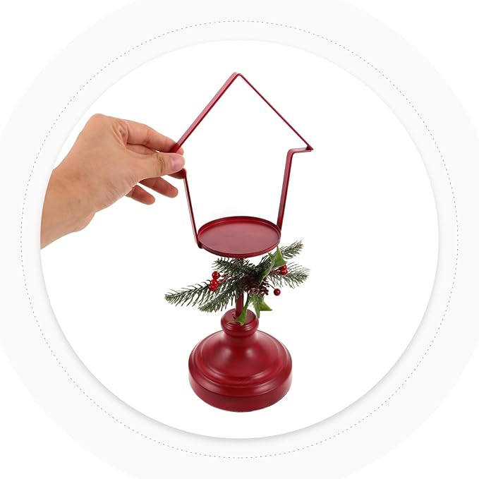 LUOZZY 3 Pcs Iron Christmas Candle Holder Vintage Tabletop Decor Centerpiece for Holiday Party